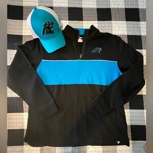 Fanatics Carolina Panthers half zip and hat bundle men’s size 2X